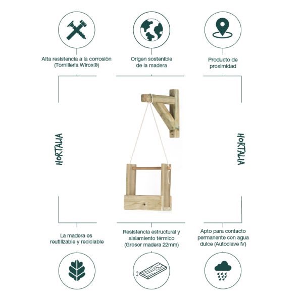 Jardinera colgante Woody