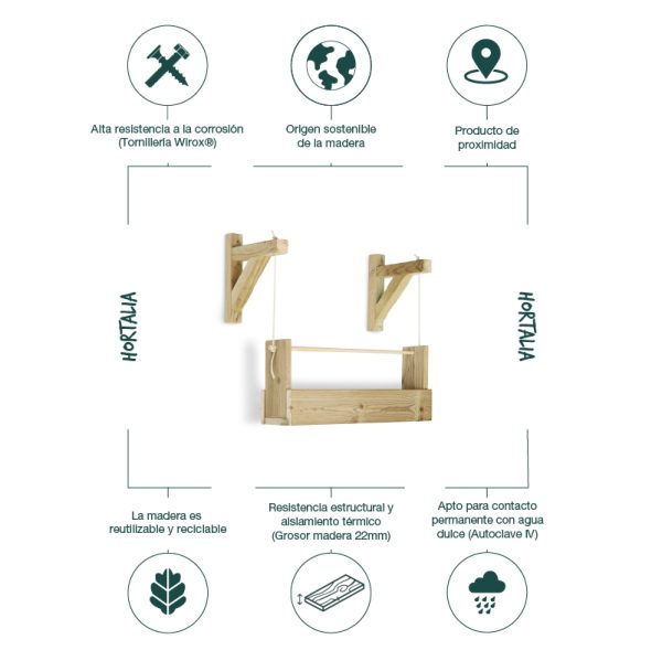 Jardinera colgante Woody