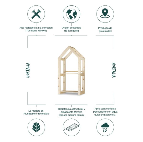 Estantería de madera Campanile