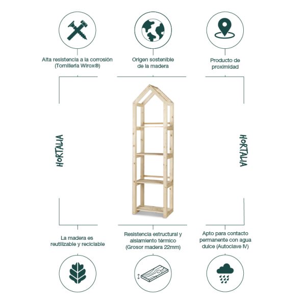 Estantería de madera Campanile