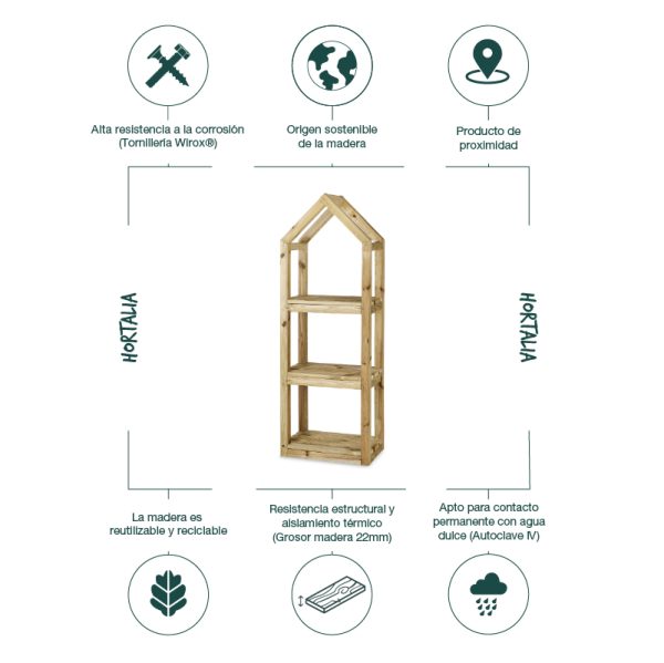 Estantería de madera Campanile