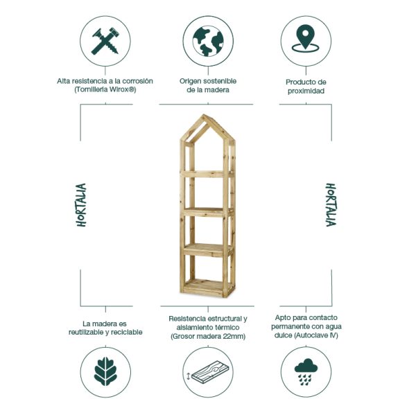 Estantería de madera Campanile