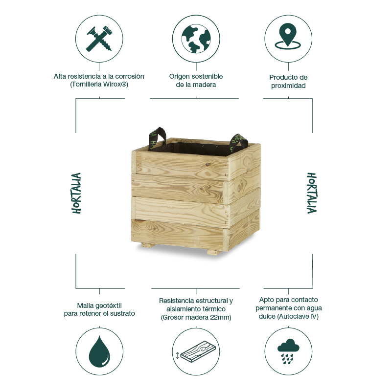 Jardinera cuadrada Pun: imagen 5