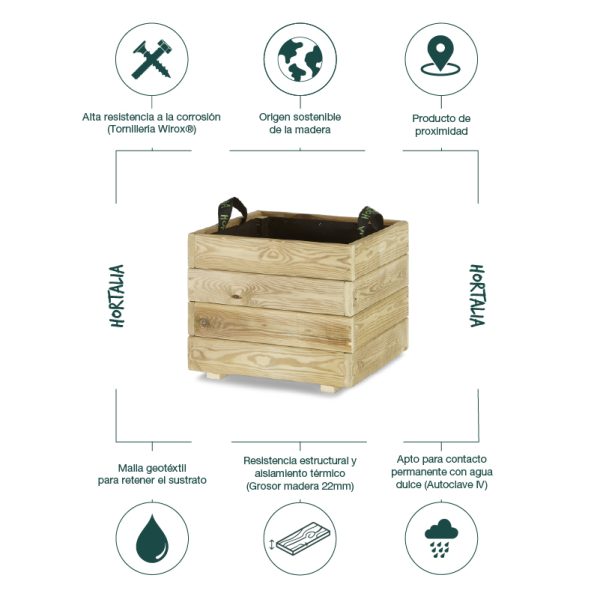 Jardinera cuadrada Pun