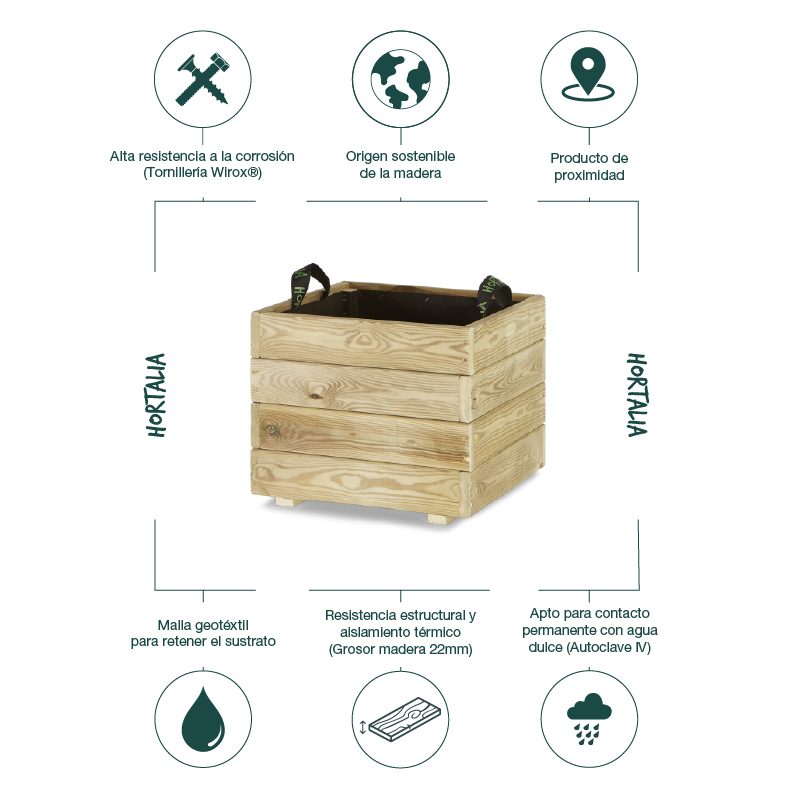 Jardinera cuadrada Pun: imagen 15