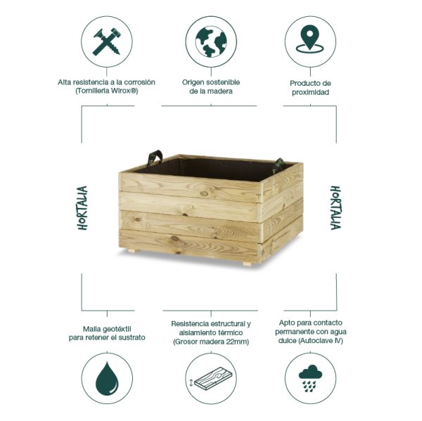 Jardinera cuadrada Pun