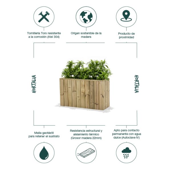 Jardinera de madera Atrium