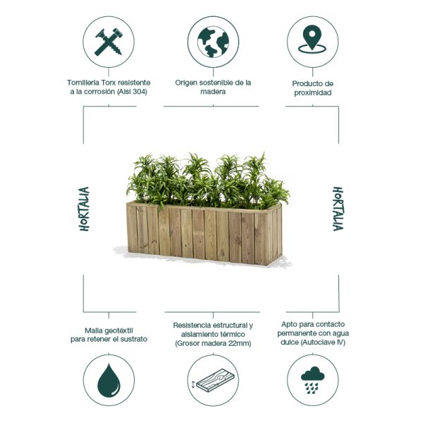 Jardinera de madera Atrium