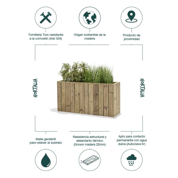 Jardinera de madera Atrium