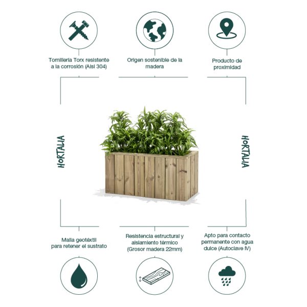 Jardinera de madera Atrium