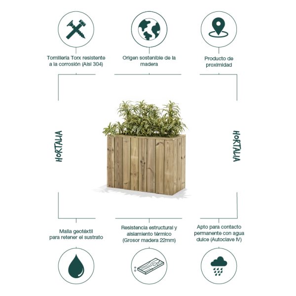 Jardinera de madera Atrium