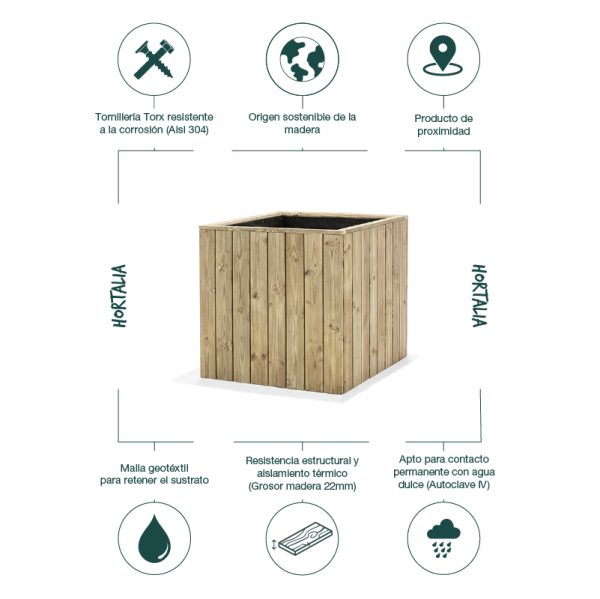 Jardinera de madera Atrium