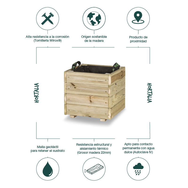 Jardinera cuadrada Pun: imagen 51