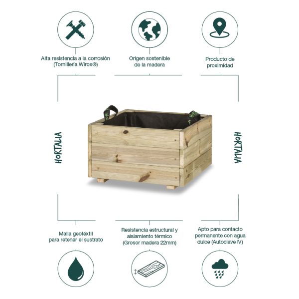 Jardinera cuadrada Pun